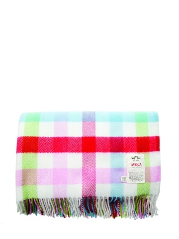 Avoca Baby Bunting Cashmere Wrap - Red & Blue